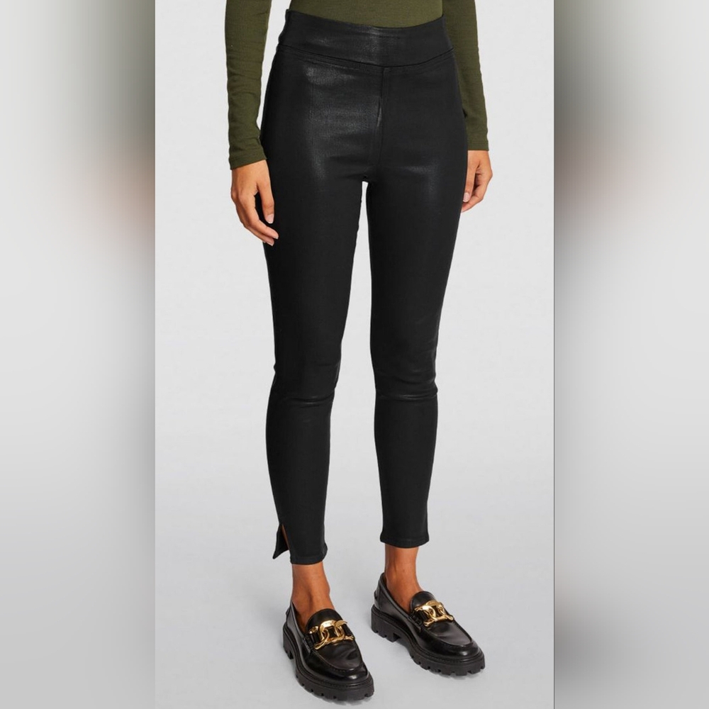NWT Frame Denim The Jetset Skinny Crop in Noir Coated Size 2 Womens